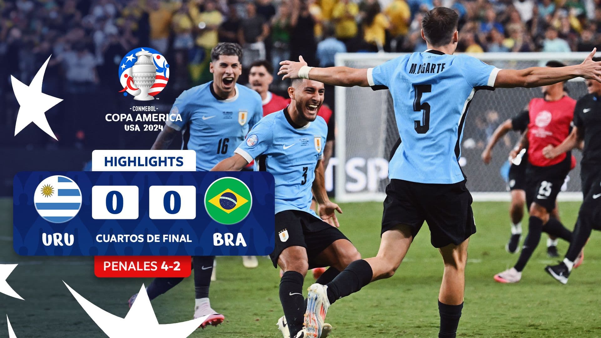 Match Highlights: Uruguay (4) 0-0 (2) Brazil | CONMEBOL Copa América USA 2024™ 