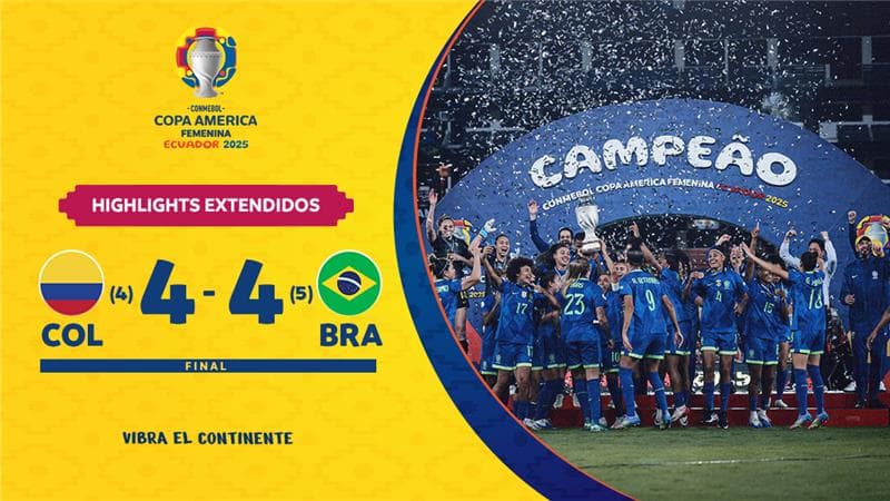 COLOMBIA (4) 4-4 (5) BRASIL | Highlights | FINAL CONMEBOL Copa América Femenina 2025™