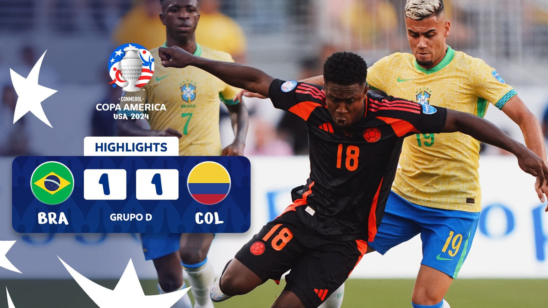 Match Highlights: Brazil 1-1 Colombia | CONMEBOL Copa América USA 2024™ 