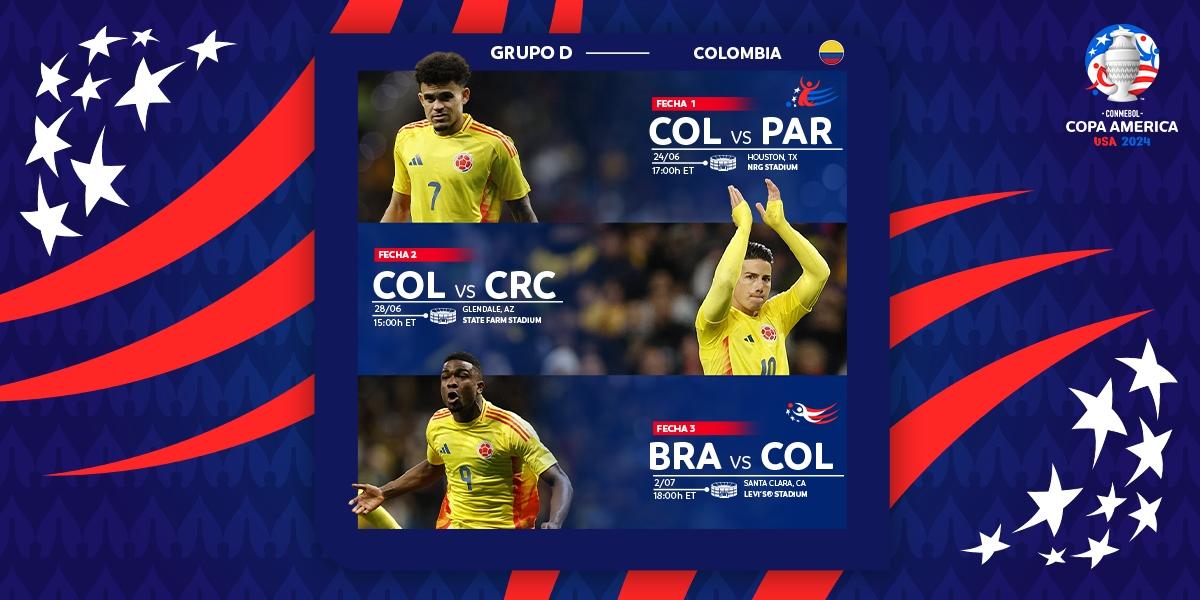 Quando a Colômbia joga na CONMEBOL Copa América™?

